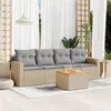 Image de Salon de jardin modulable Vidaxl rotin beige 5 pieces x 65.5 x 69