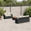Image de vidaXL 6-delige Loungeset met kussens poly rattan zwart3256336