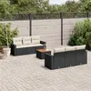 Image de vidaXL 7-delige Loungeset met kussens poly rattan zwart3256343