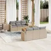 Image de Salon de jardin modulable Vidaxl rotin beige 7 pieces x 65.5 x 69