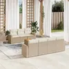 Image de Salon de jardin modulable Vidaxl rotin beige 8 pieces x 65.5 x 69