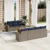 Image de vidaXL Salon de Jardin avec Coussins 8 pcs, Canapés de Patio, Ensemble de Meubles, Mobilier de Terrasse Exterieur, Gris 3256362