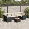 Image de Salon de jardin modulable Vidaxl 7 personnes 8 pieces resine tressee 62 x 62 x 69 noir