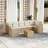 Image de Salon de jardin modulable VIDAXL resine tressee beige 8 pieces x 65.5 x 69