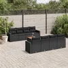 Image de Salon de jardin modulable Vidaxl 8 personnes resine tressee noir 62 x 55 x 69 cm 9 pieces