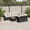 Image de Resine tressee Vidaxl 9 pieces salon de jardin modulable 8 personnes 62 x 62 x 69 noir