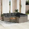 Image de Salon de jardin modulable vidaxl gris rotin 9 pieces 62 x 62 x 69 cm 8 personnes