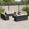 Image de vidaXL 13-delige Loungeset met kussens poly rattan zwart3256385