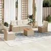 Image de Salon de jardin modulable VIDAXL rotin beige 6 pieces x 65.5 x 69