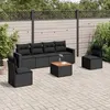 Image de vidaXL Salon de Jardin avec Coussins 7 pcs, Canapés de Terrasse, Ensemble de Meubles de Patio, Mobilier d'Extérieur, Noir 3256398