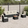 Image de vidaXL Salon de Jardin avec Coussins 7 pcs, Canapés de Patio, Ensemble de Meubles, Mobilier de Terrasse Exterieur, Noir 3256399