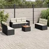 Image de Salon de jardin modulable VIDAXL rotin noir 8 pieces x 65.5 x 69 7 personnes