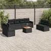 Image de vidaXL Salon de Jardin avec Coussins 9 pcs, Canapés de Terrasse, Ensemble de Meubles de Patio, Mobilier d'Extérieur, Noir 3256412