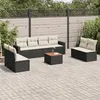 Image de Salon de jardin modulable Vidaxl rotin noir 9 pieces x 65.5 x 69 8 personnes