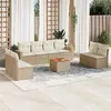 Image de Salon de jardin modulable vidaxl rotin beige 9 pieces 62 x 55 x 69 cm