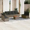 Image de Salon de jardin modulable Vidaxl rotin gris 9 pieces x 65.5 x 69