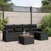 Image de vidaXL Salon de Jardin avec Coussins 6 pcs, Canapés de Terrasse, Ensemble de Meubles de Patio, Mobilier d'Extérieur, Noir 3256426