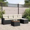 Image de vidaXL Salon de Jardin avec Coussins 6 pcs, Canapés de Terrasse, Ensemble de Meubles de Patio, Mobilier d'Extérieur, Noir 3256427