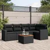 Image de Noir Vidaxl 6 pieces resine tressee salon de jardin modulable 62 x 62 x 69 5 personnes