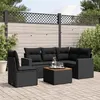 Image de vidaXL Salon de Jardin avec Coussins 6 pcs, Canapés de Terrasse, Ensemble de Meubles de Patio, Mobilier d'Extérieur, Noir 3256454