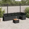 Image de 7 pieces Vidaxl noir salon de jardin modulable resine tressee 62 x 62 x 69 6 personnes