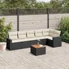 Image de vidaXL Salon de Jardin avec Coussins 7 pcs, Canapés de Patio, Ensemble de Meubles, Mobilier de Terrasse Exterieur, Noir 3256462