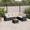 Image de vidaXL Salon de Jardin avec Coussins 7 pcs, Canapés de Patio, Ensemble de Meubles, Mobilier de Terrasse Exterieur, Noir 3256469