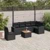 Image de Salon de jardin modulable Vidaxl 7 pieces resine tressee noir 62 x 62 x 69 cm 6 personnes