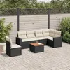 Image de vidaXL Salon de Jardin avec Coussins 7 pcs, Canapés de Patio, Ensemble de Meubles, Mobilier de Terrasse Exterieur, Noir 3256476