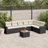 Image de Salon de jardin modulable Vidaxl rotin noir 8 pieces x 65.5 x 69 7 personnes