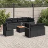 Image de Salon de jardin modulable Vidaxl 9 pieces noir 8 personnes 62 x 62 x 69 cm resine tressee
