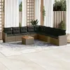 Image de Salon de jardin modulable Vidaxl rotin gris 10 pieces x 65.5 x 69