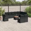 Image de vidaXL 11-delige Loungeset met kussens poly rattan zwart3256503