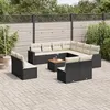 Image de Salon de jardin modulable vidaxl resine tressee 2 personnes 12 pieces 62 x 62 x 69 cm noir