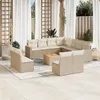 Image de Salon de jardin modulable VIDAXL rotin beige 12 pieces x 65.5 x 69