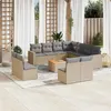 Image de Salon de jardin modulable Vidaxl rotin beige 12 pieces x 65.5 x 69
