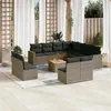 Image de Salon de jardin modulable vidaxl resine tressee gris 11 personnes 62 x 62 x 69 cm 12 pieces