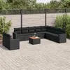 Image de Salon de jardin modulable Vidaxl resine tressee 10 personnes noir 62 x 62 x 69 cm 11 pieces
