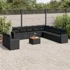 Image de vidaXL 12-delige Loungeset met kussens poly rattan zwart3256531