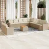 Image de Salon de jardin modulable Vidaxl beige 11 personnes resine tressee 62 x 62 x 69 cm 12 pieces