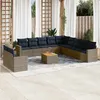 Image de Salon de jardin GENERIQUE resine tressee gris 12 pieces 62 x 62 x 69 cm
