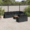 Image de Salon de jardin modulable Vidaxl noir 9 pieces 8 personnes 62 x 62 x 69 cm resine tressee