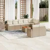 Image de Salon de jardin modulable vidaxl resine tressee 9 pieces beige 62 x 62 x 69 cm 8 personnes
