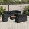 Image de Salon de jardin modulable Vidaxl resine tressee 8 personnes 9 pieces 62 x 62 x 69 cm noir