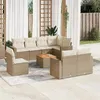 Image de Salon de jardin modulable vidaxl rotin 9 pieces beige 62 x 62 x 69 cm 8 personnes