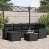 Image de Resine tressee Vidaxl noir 7 pieces 6 personnes 62 x 62 x 69 salon de jardin modulable
