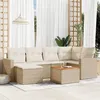 Image de Salon de jardin modulable VIDAXL rotin beige 7 pieces 62 x 62 x 69 cm