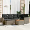 Image de Salon de jardin modulable vidaxl rotin gris 7 pieces 62 x 62 x 69 cm