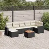 Image de Salon de jardin modulable vidaxl noir 2 personnes resine tressee 62 x 62 x 69 cm 8 pieces
