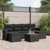Image de Resine tressee Vidaxl salon de jardin modulable 6 personnes noir 62 x 55 x 69 7 pieces